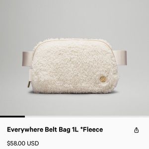 lululemon fleece belt bag white opal